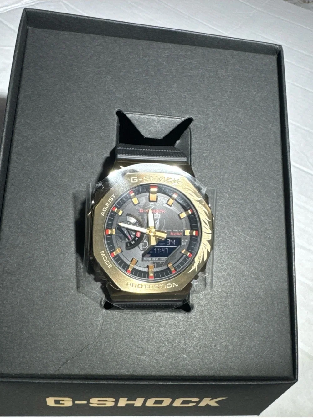 G-Shock Black and Gold Horse limited edition Octagonal Analog-Digital Watch
